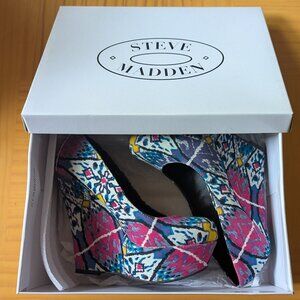Steve Madden Pammyy Multi color Platform Wedge 5" Heels Size 7.0 - With Box!